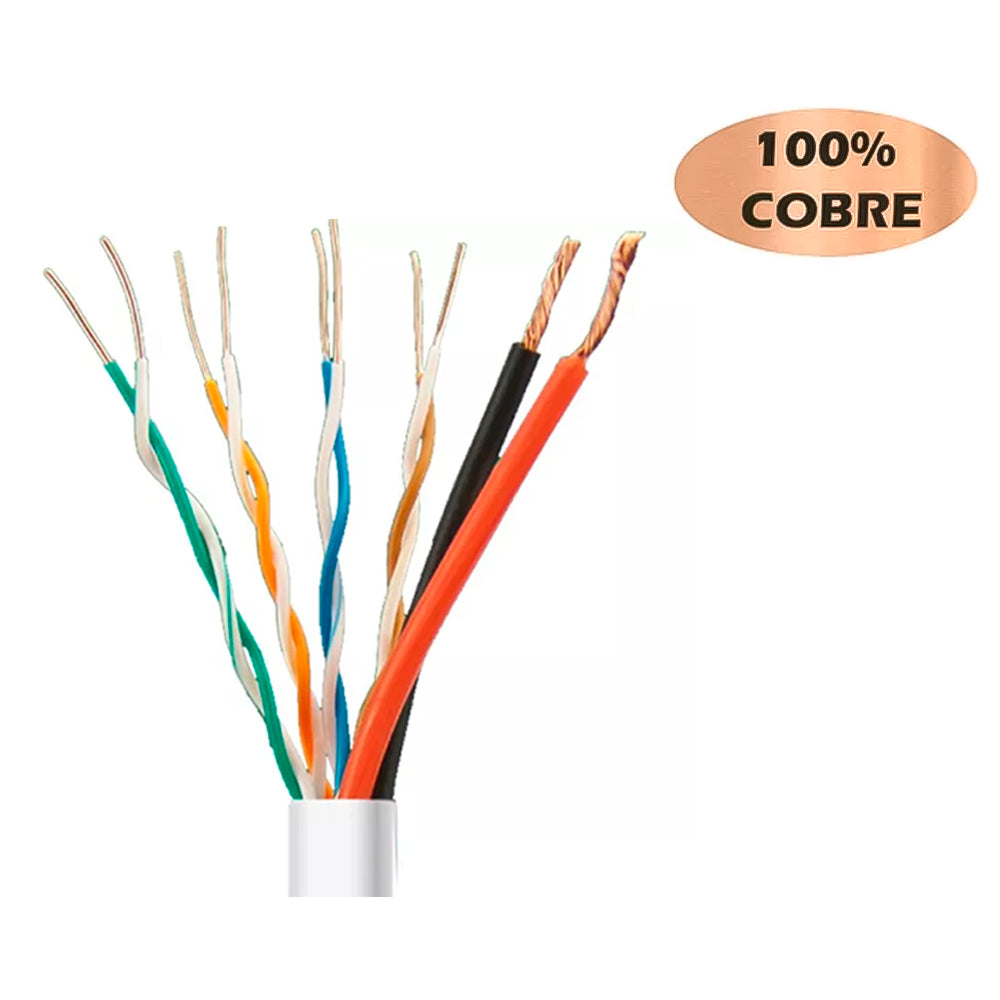 Metro Cabo de Rede Condutti Com Alimentação Multicameras, 4X24AWG(S) 2X1MM2(F) - Branco